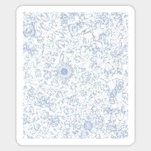 Blue foggy flowers Sticker